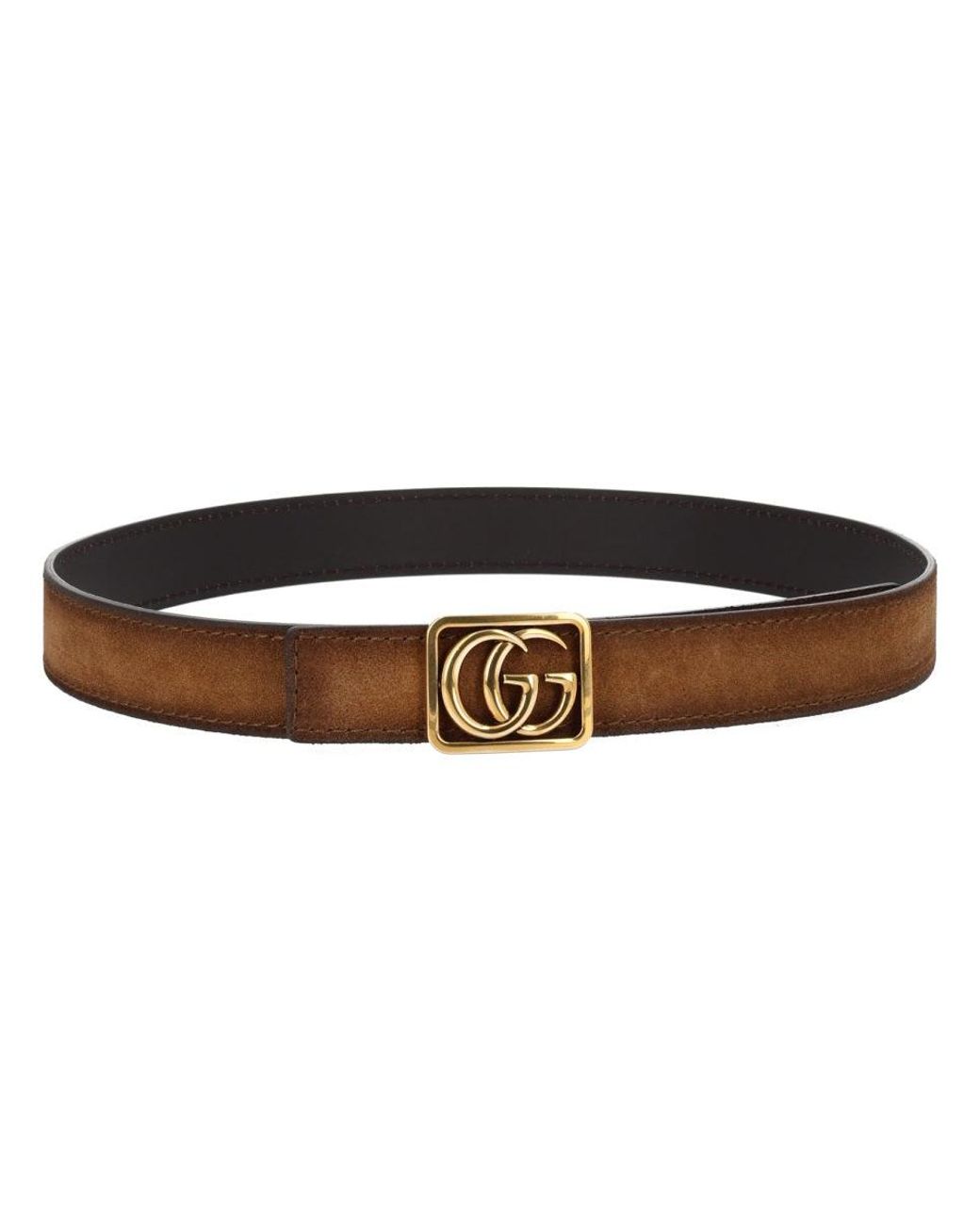 Gucci Brown Gg Logo Reversible Belt for men