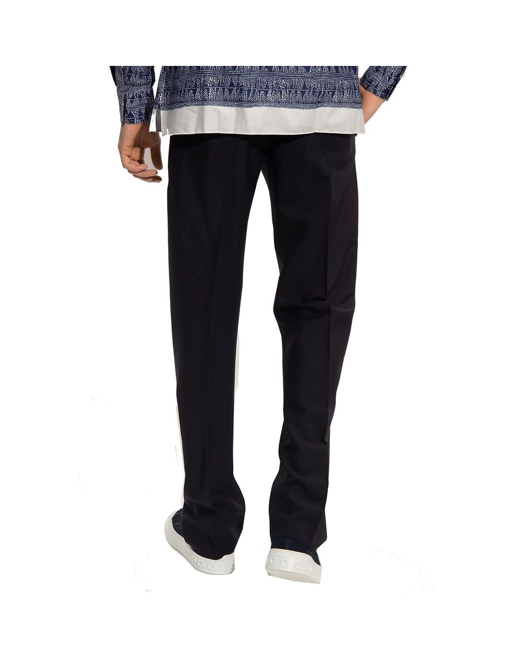 Ferragamo Black Cotton Casual Pants for men