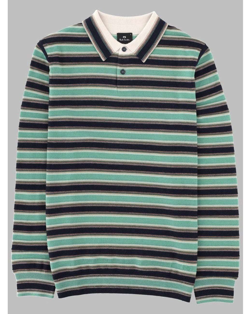 Paul Smith Green Merino Wool Polo Sweater for men