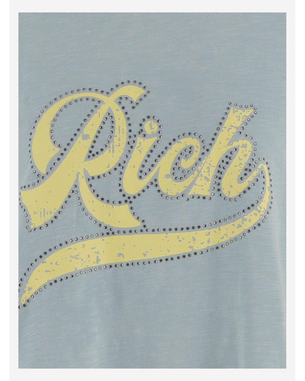 ONE TEE Blue Cotton T Shirt With Logo Print