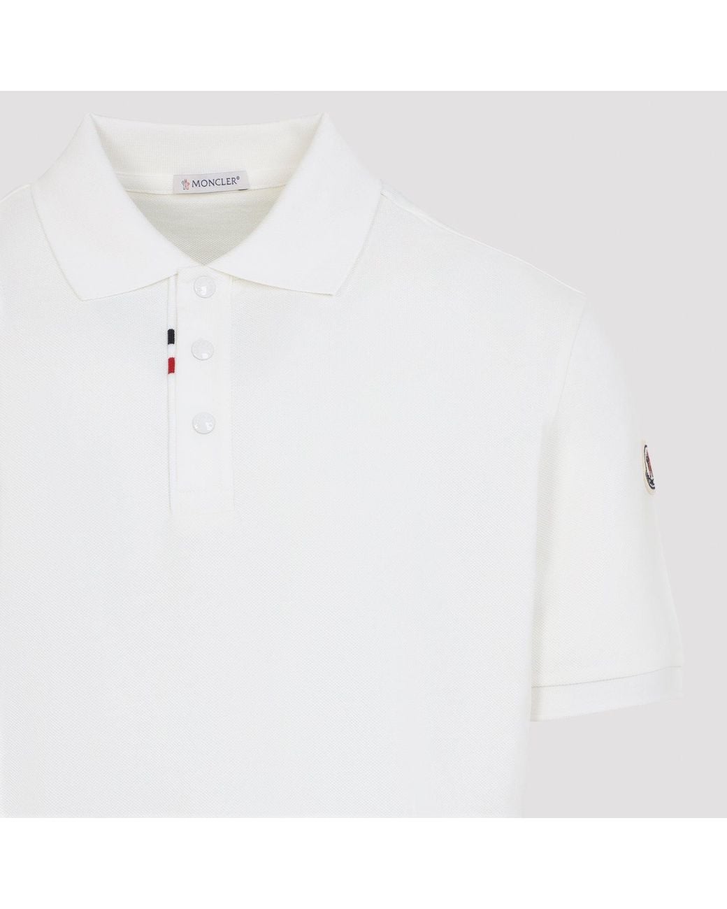 Moncler White Cotton Polo
