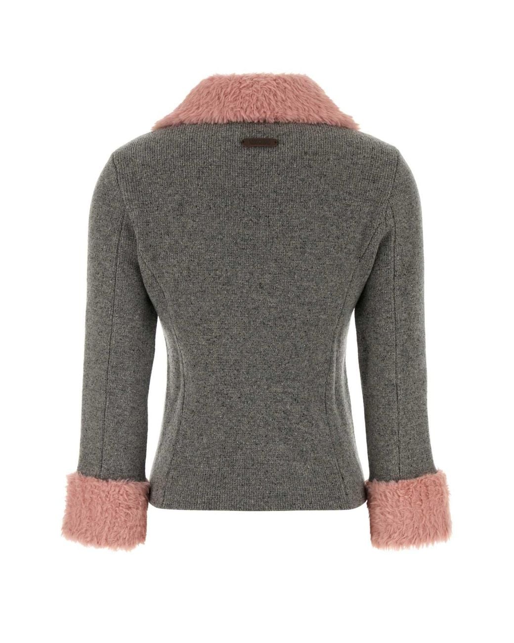 Moschino Gray Melange Wool Blend Cardigan
