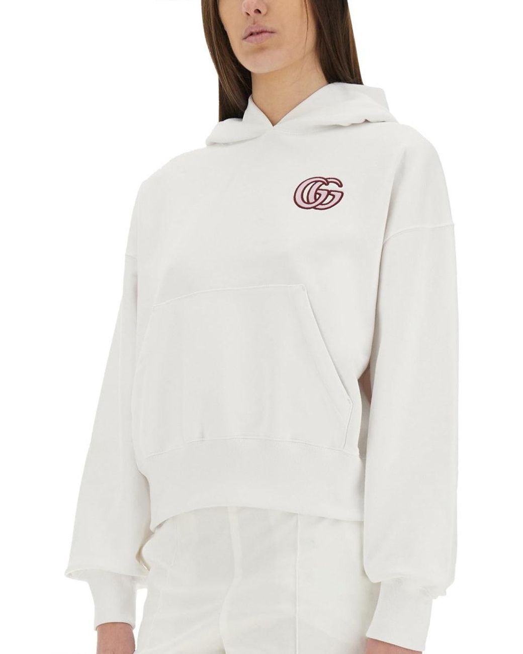 Gucci White Cotton Sweatshirt With Embroidery