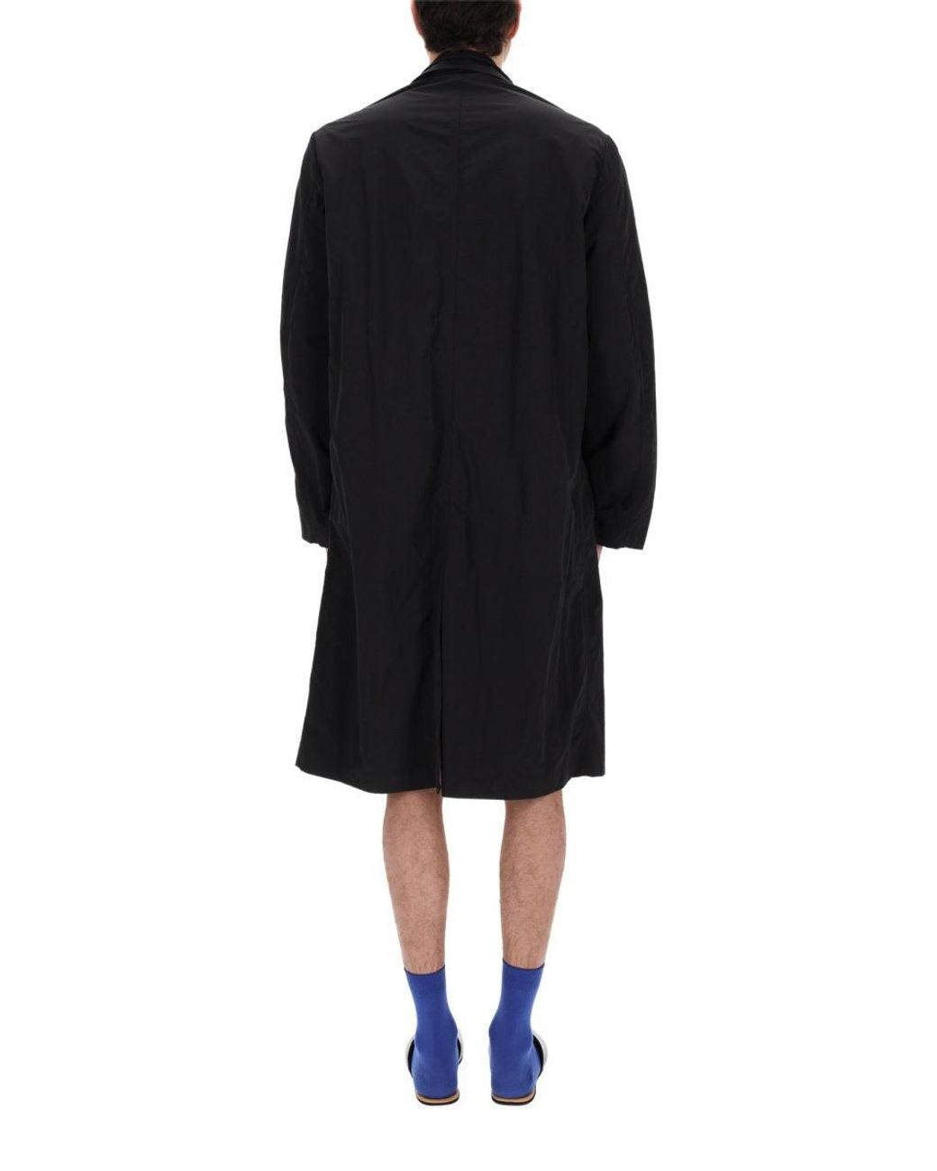 Dries Van Noten Black Long Button-Front Coat for men