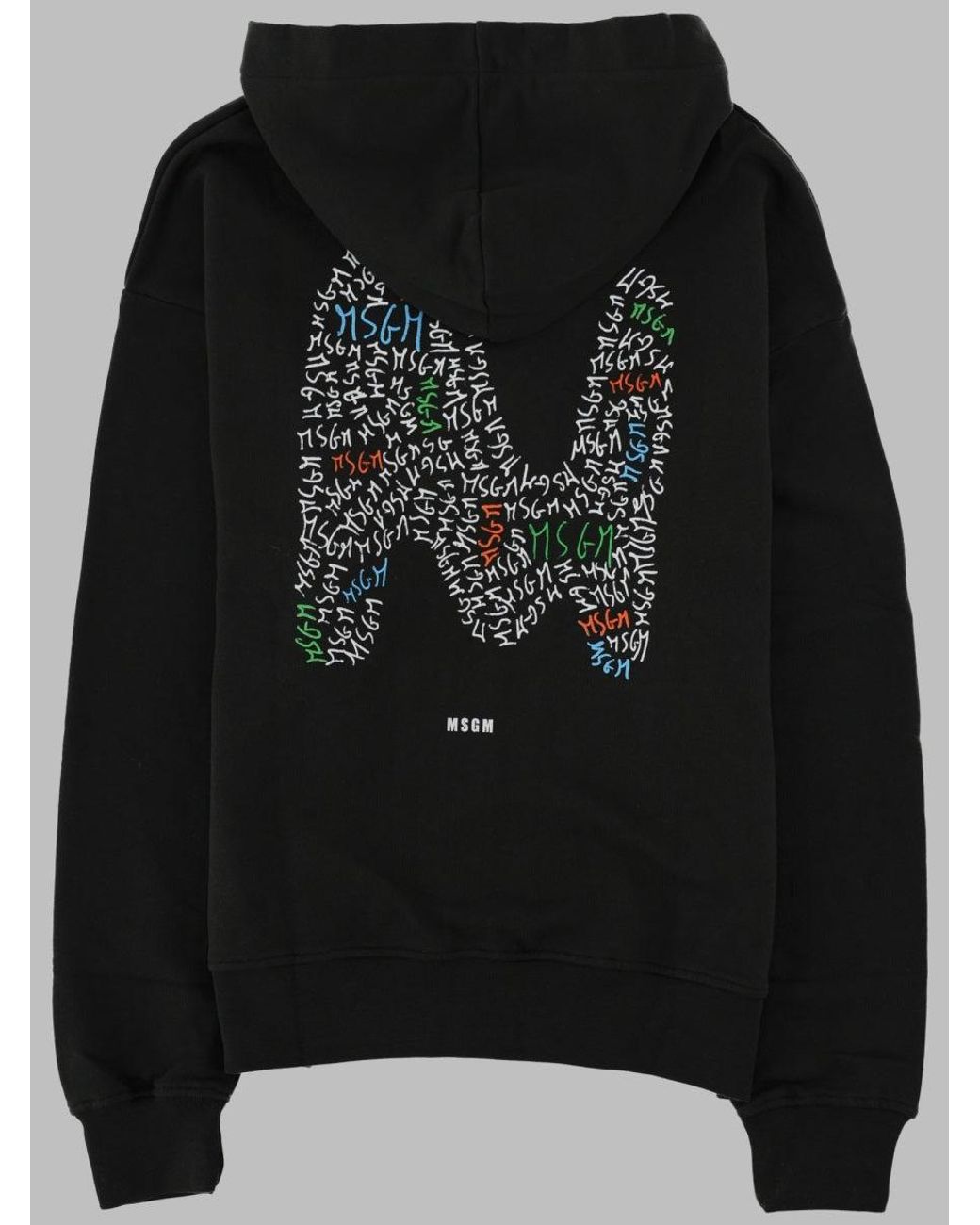 MSGM Black Kids 100% Cotton Zip-Up Hoodie