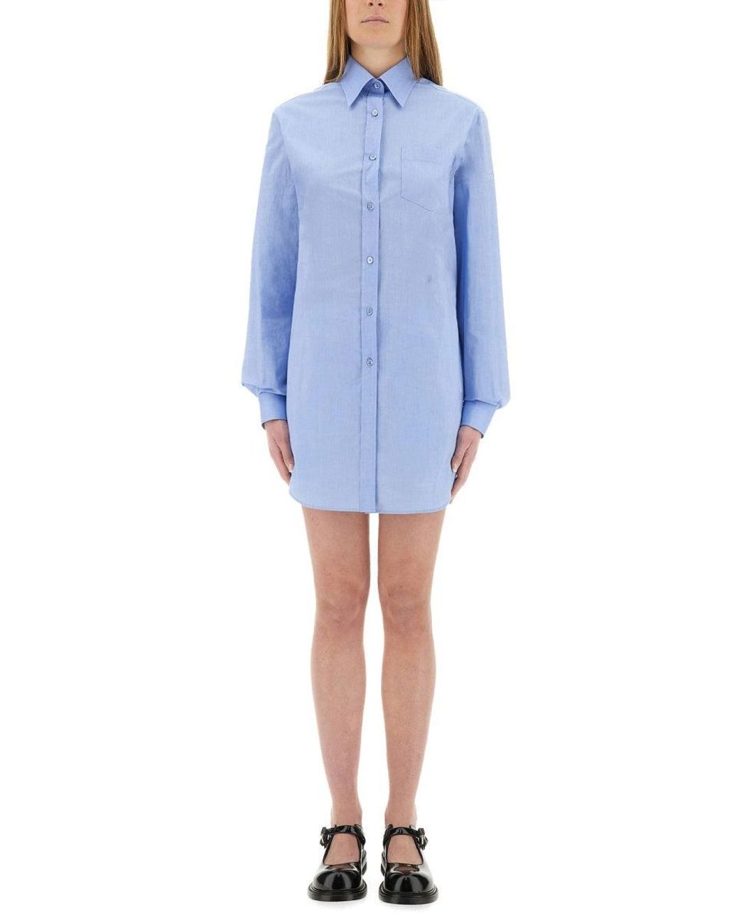 Moschino Blue Poplin Chemise Jumpsuit