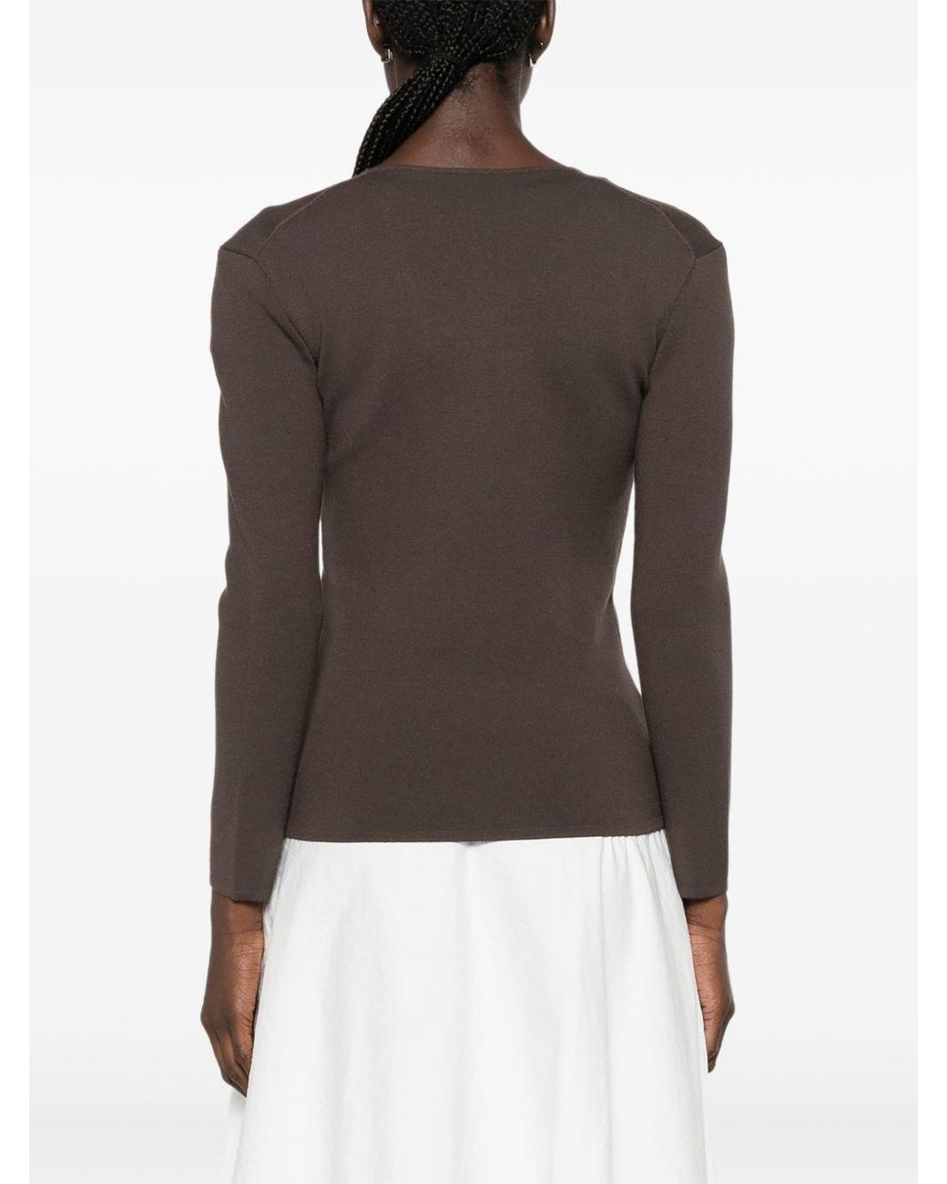 Totême Brown V Necked Sweater