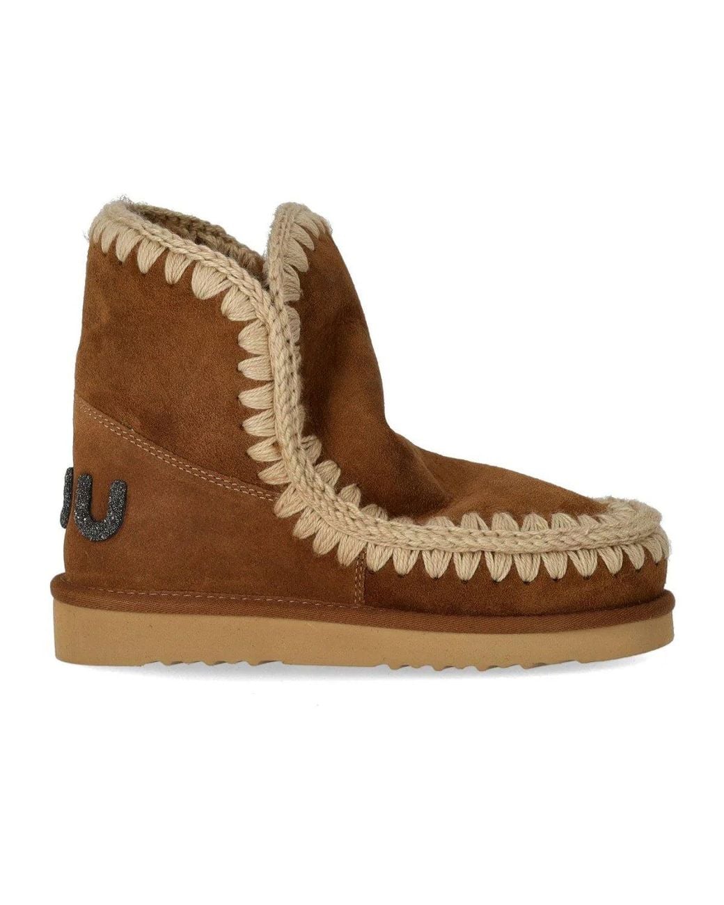 Mou Brown Eskimo Glitter Logo Cognac Boot