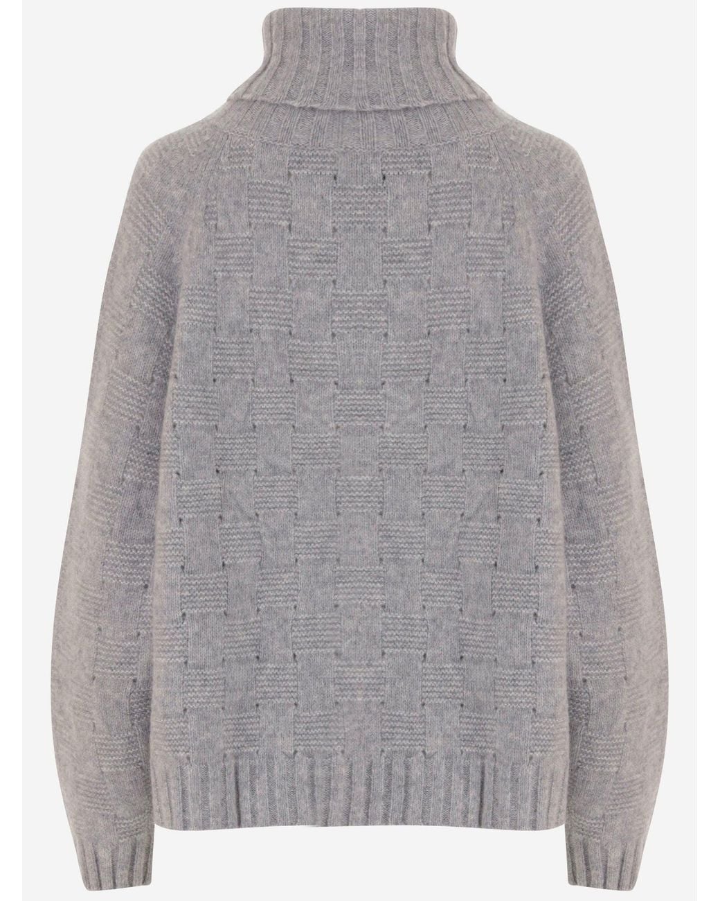 Allude Gray Cashmere And Silk Sweater