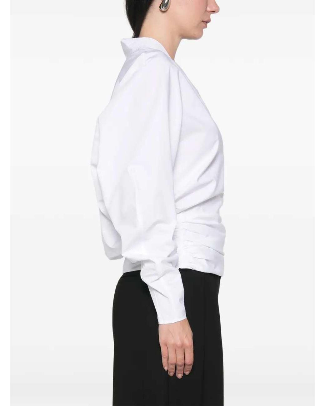Jacquemus White Colombe V Neck Blouse