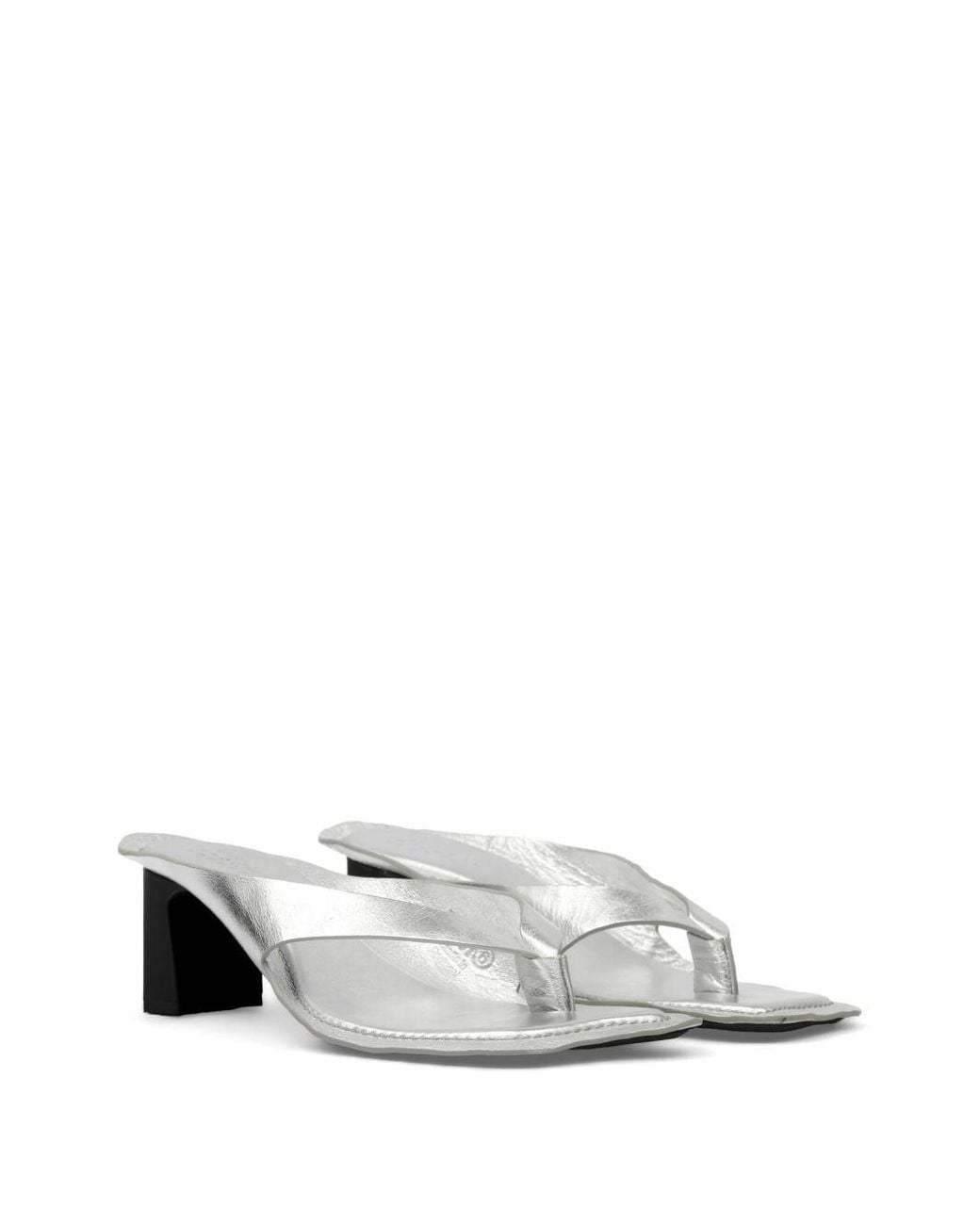 MM6 by Maison Margiela White Thong Heel Sandals