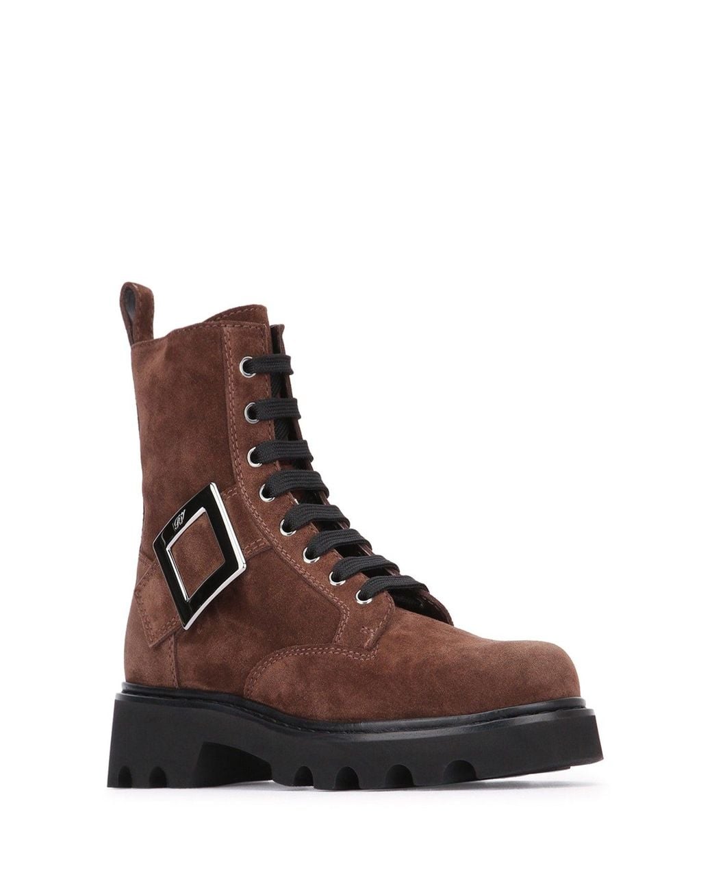 Roger Vivier Brown Viv Rangers Lace-Up Bootie 20