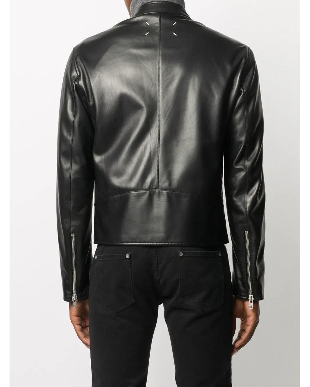Maison Margiela Black Lambskin Leather Coat for men