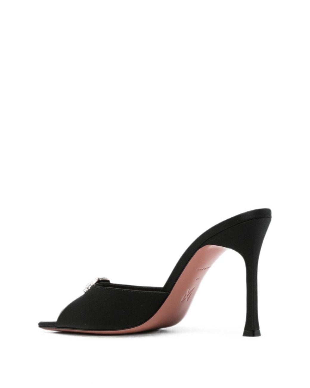 AMINA MUADDI Black Camelia Heel Mules