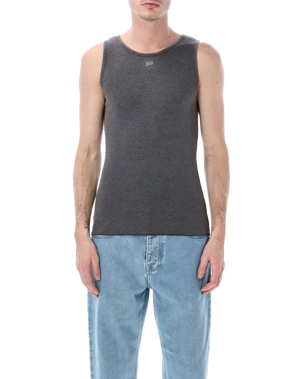 ERL Blue Ribbed Tank Top for men