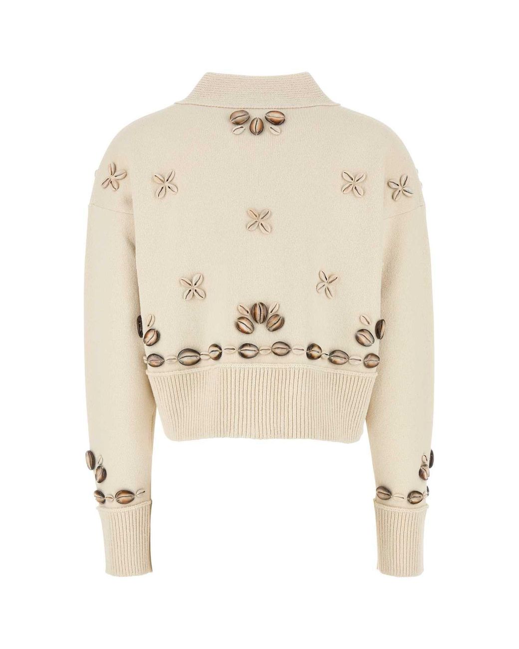 Alanui Natural Ivory Silk Blend Oversize Ocean Dream Cardigan