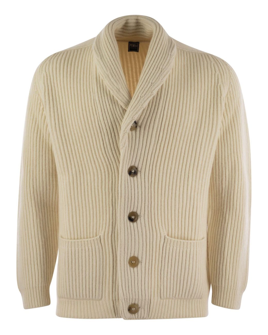 Fedeli Natural Pure Cashmere Cardigan for men