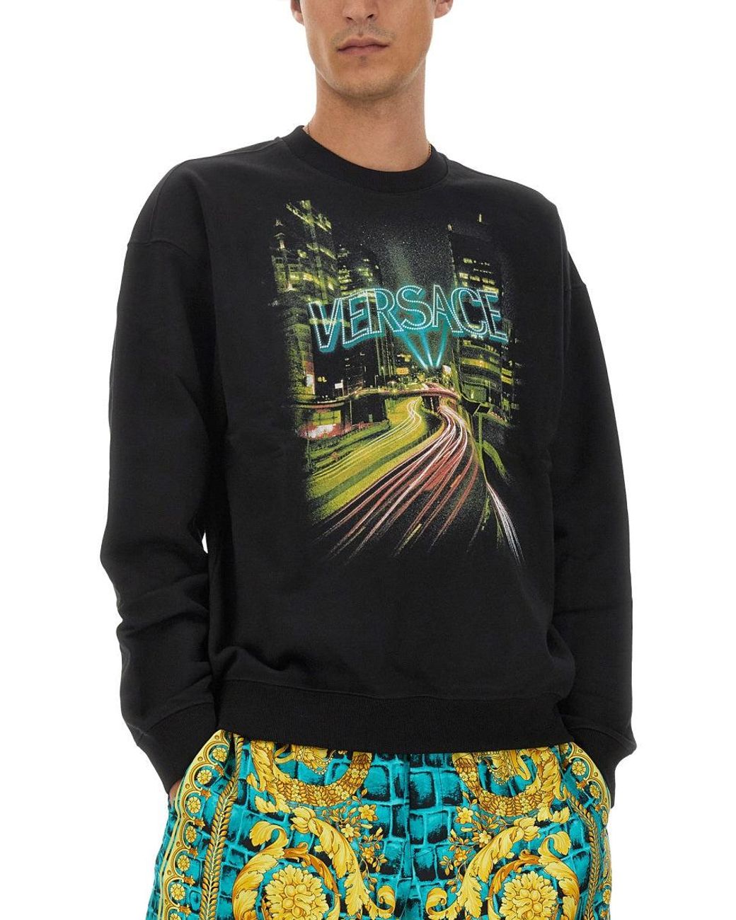 Versace Gray Sweatshirt With Logo for men