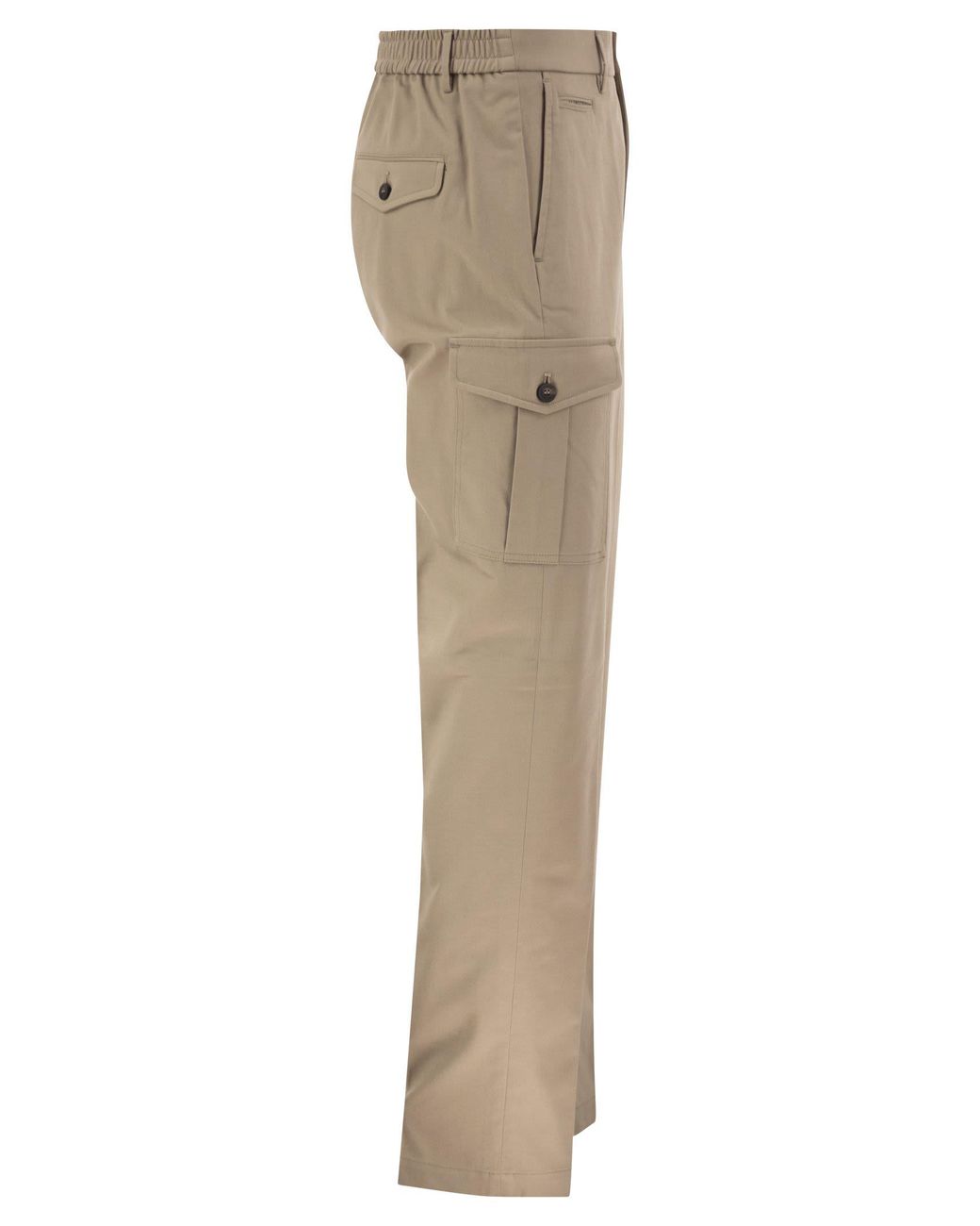 Peserico Natural Stretch Cotton Cargo Trousers for men