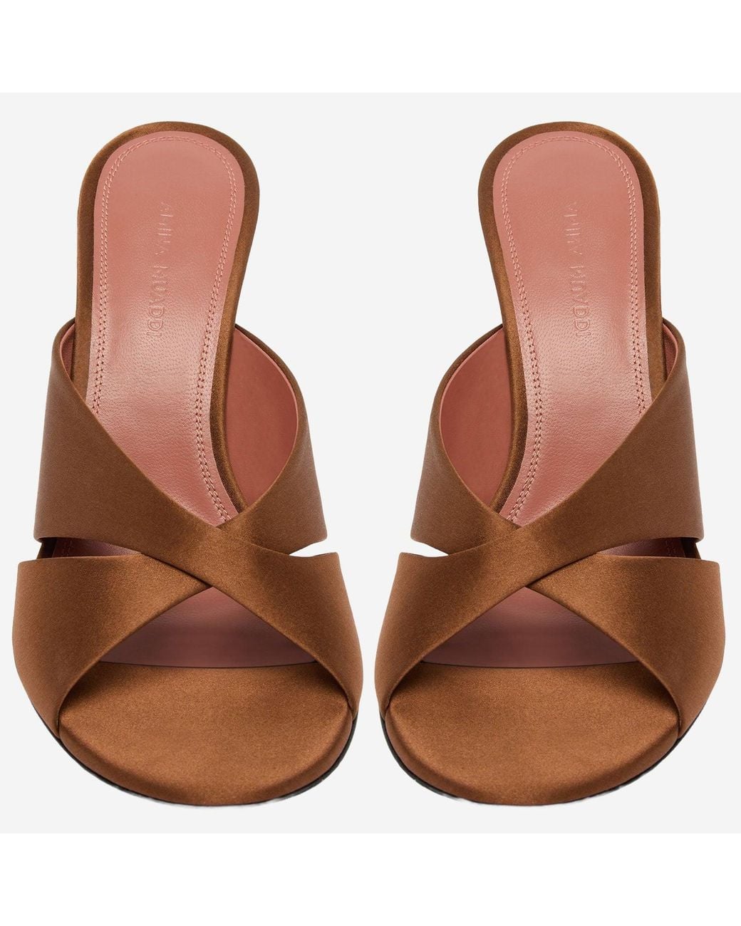 AMINA MUADDI Brown Salma Satin Sandals