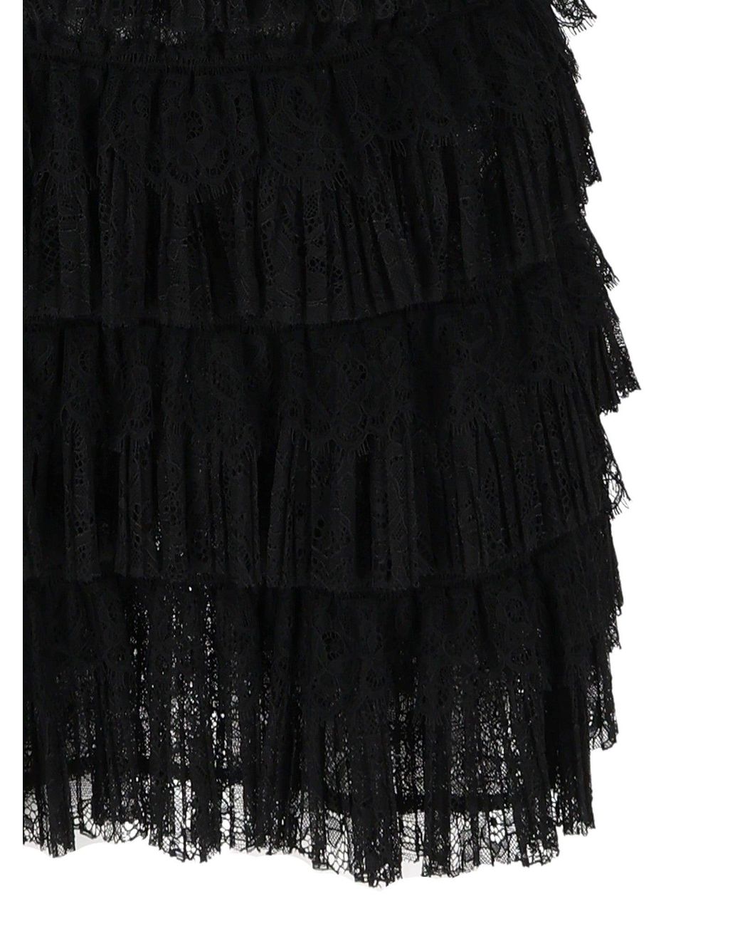 Elisabetta Franchi Black Sheer Lace Keyhole Neckline Mini Dress