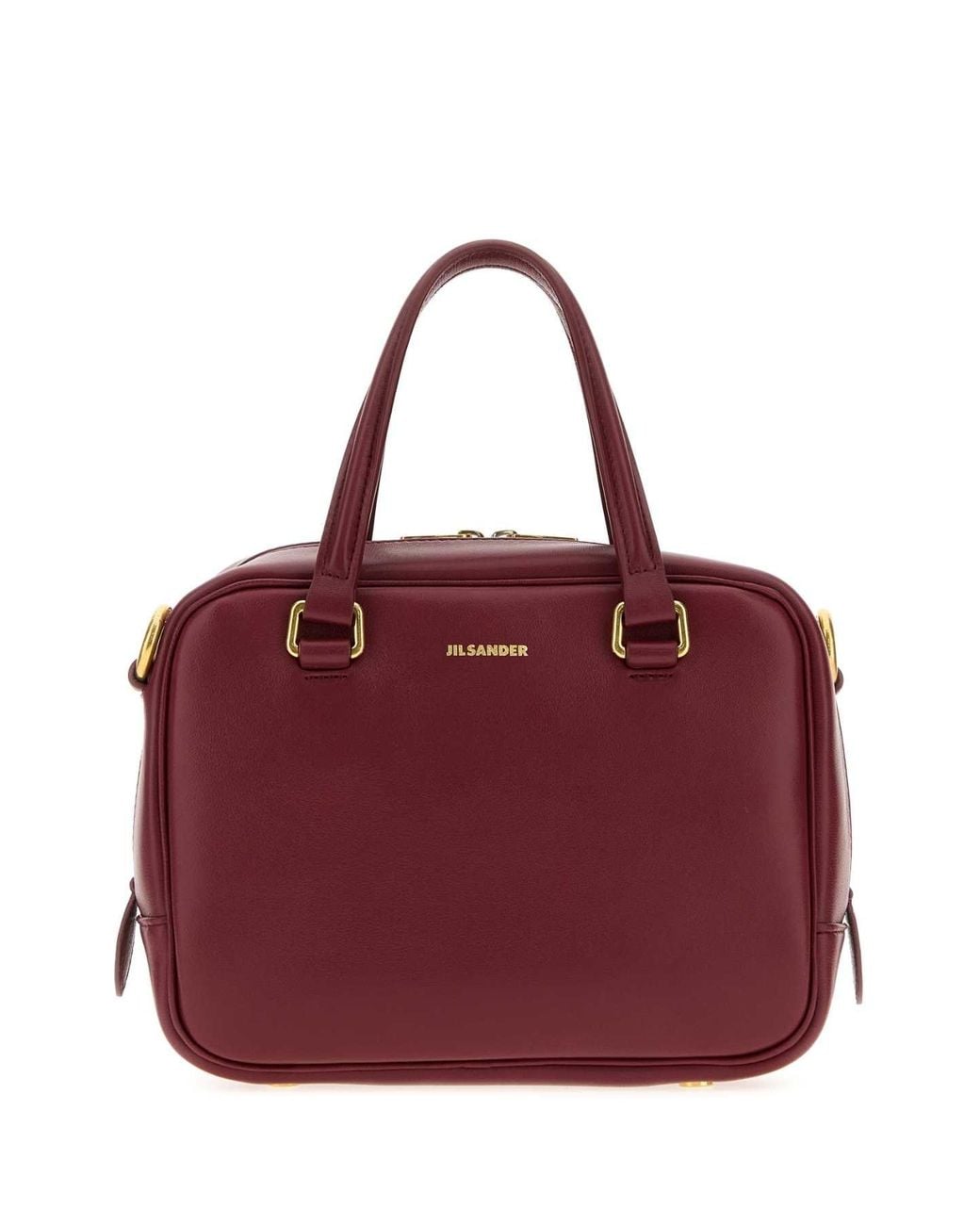 Jil Sander Red Leather Small Vision Handbag