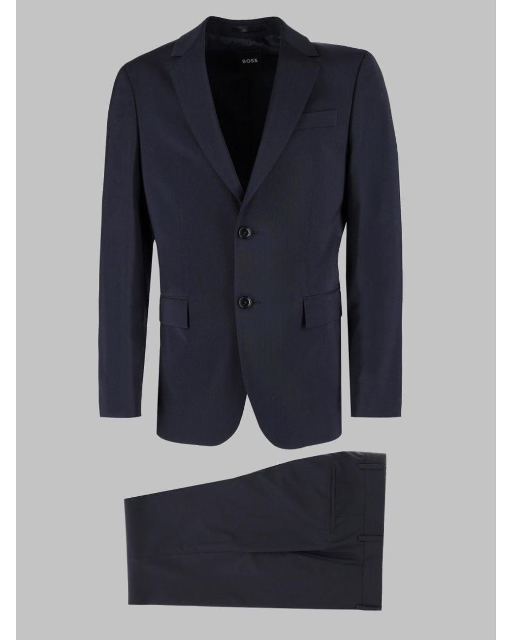 Boss Blue Virgin Wool Suiting Stretch Blazer for men