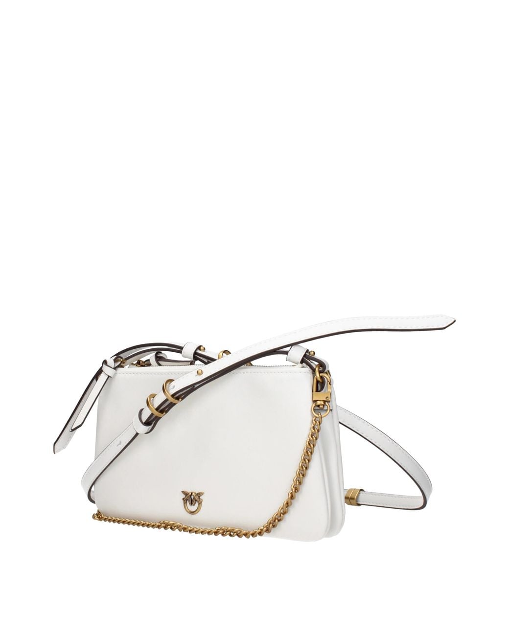 Pinko White Shoulder Bags Leather/Silk