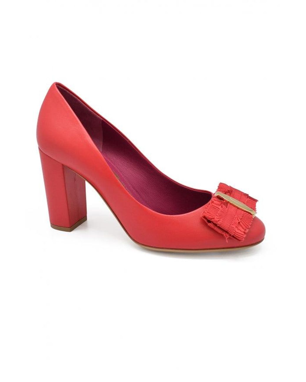 Ferragamo Red Elinda Pumps