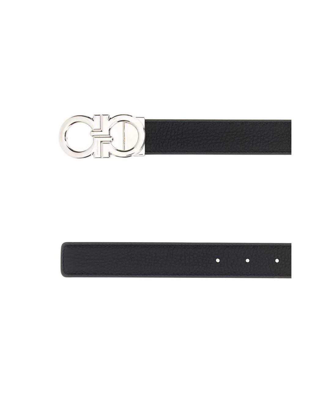 Ferragamo White Salvatore Leather Reversible Belt for men