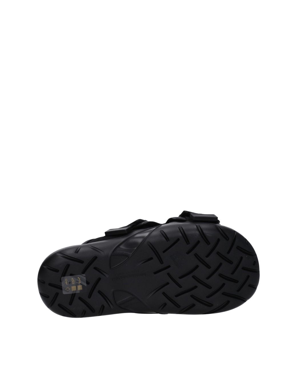 Bottega Veneta Black Webbing-Trimmed Rubber Sandals for men