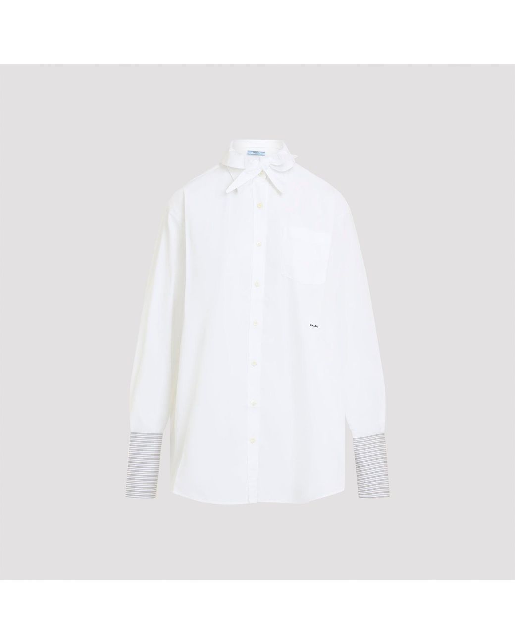 Prada Poplin Overhemd Van in het White