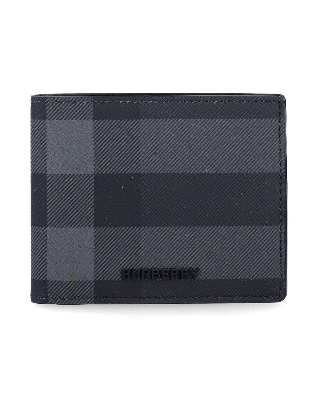 Burberry Blue Check Bifold Wallet, 8.5 Cm X 10.8 Cm for men