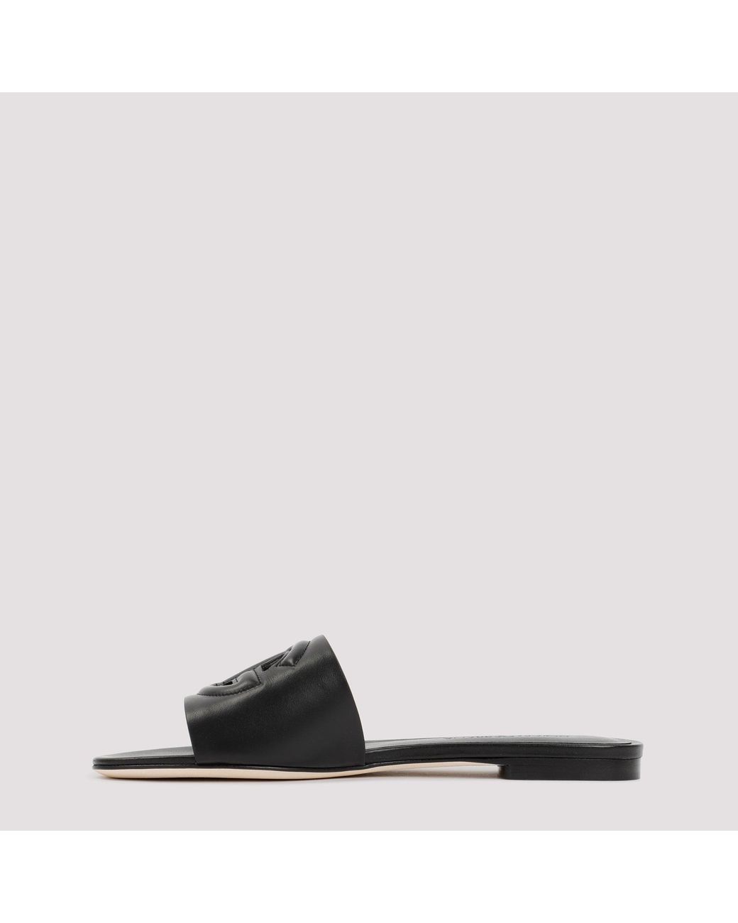 Dolce & Gabbana Black Flat Slide Sandals For