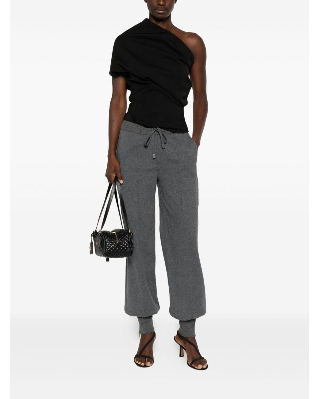 Tom Ford Gray Tapered Leg Trousers With Adjustable Drawstring And Elasticized Cuffs