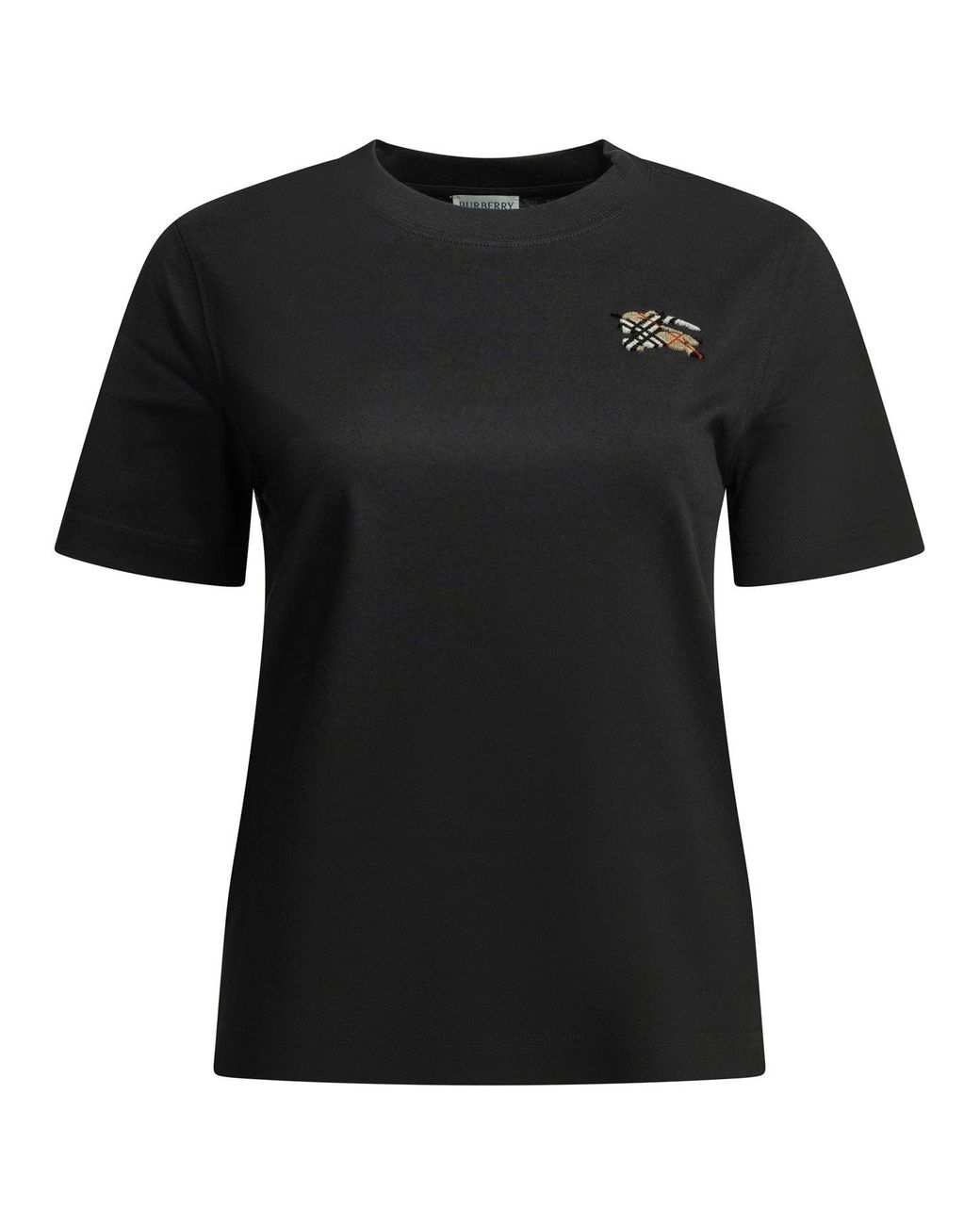 Burberry Black "Knight Check" Crewneck T-Shirt