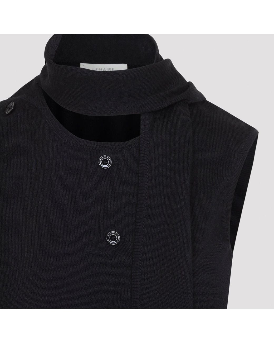 Lemaire Black Asymmetrical Vest