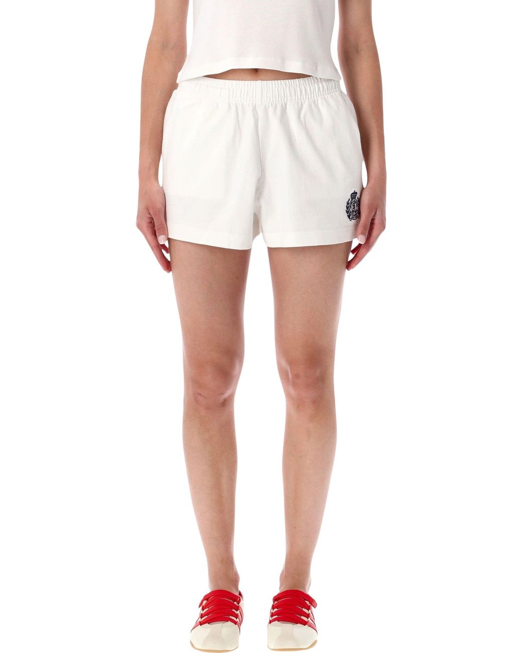 Sporty & Rich White Sporty & Rich Sporty & Rich Ny Crest Shorts