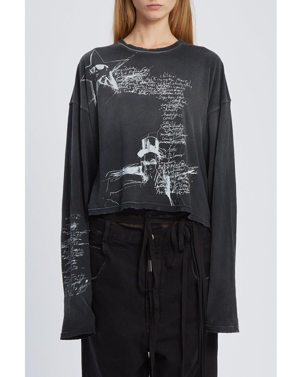 Ann Demeulemeester Nikita Relax Fit Boxy Cropped T-Shirt With