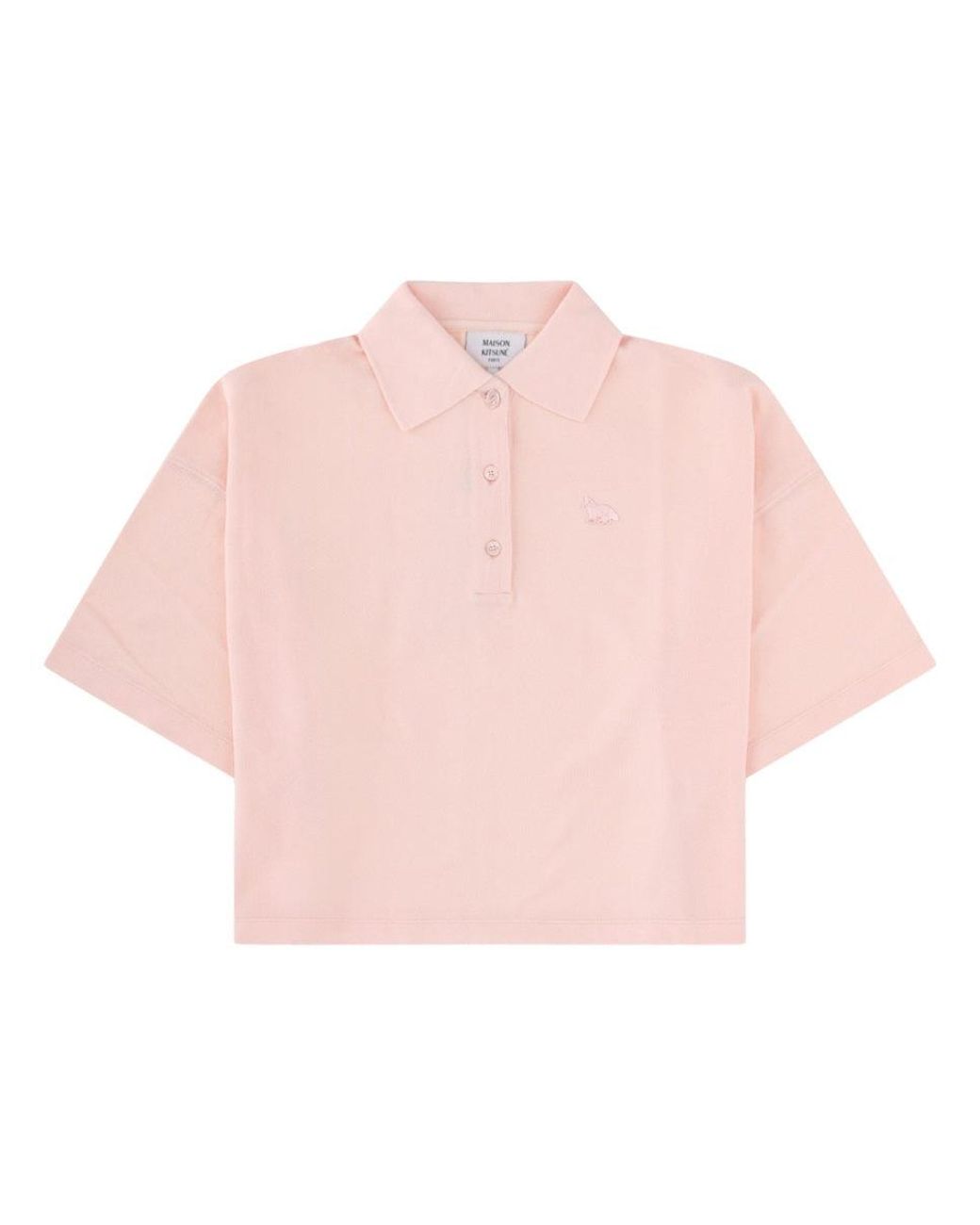 Maison Kitsuné Pink Solid Shirt Collar Polo