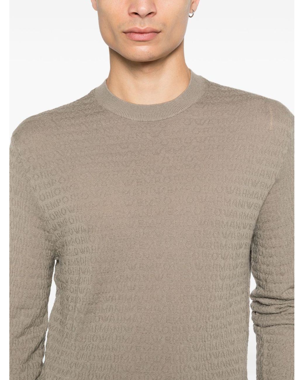 Emporio Armani Natural Round-Neck Knitwear for men