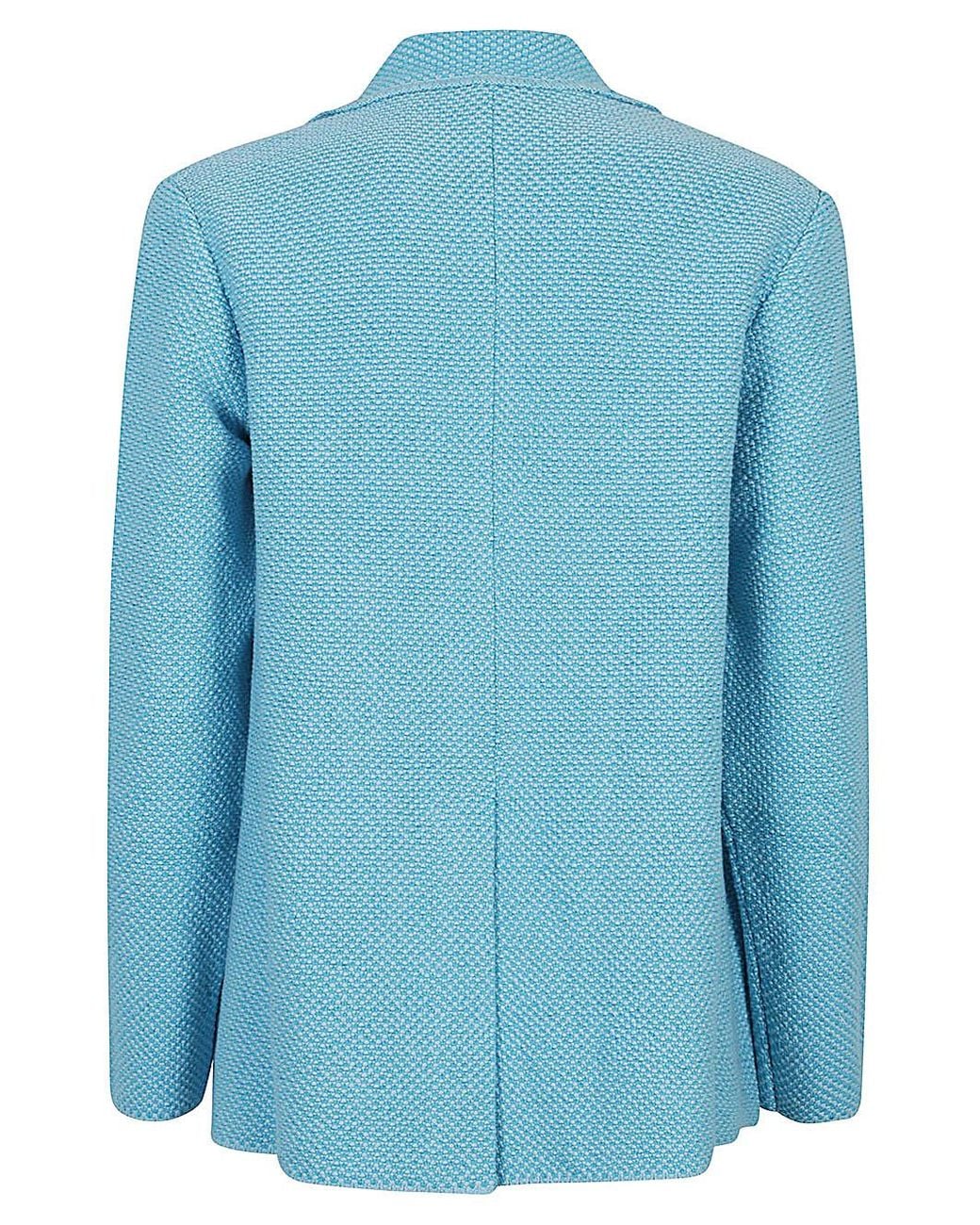 Base London Blue Cotton And Linen Blend Jacket