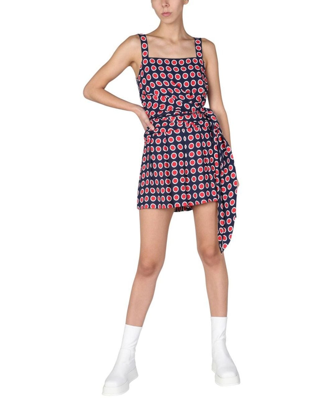 Boutique Moschino Red Eyelets Shorts