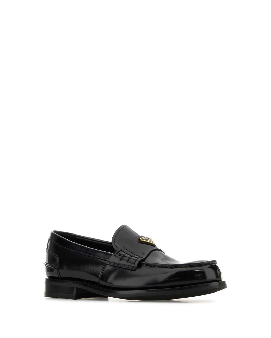 Prada Black Leather Loafers for men