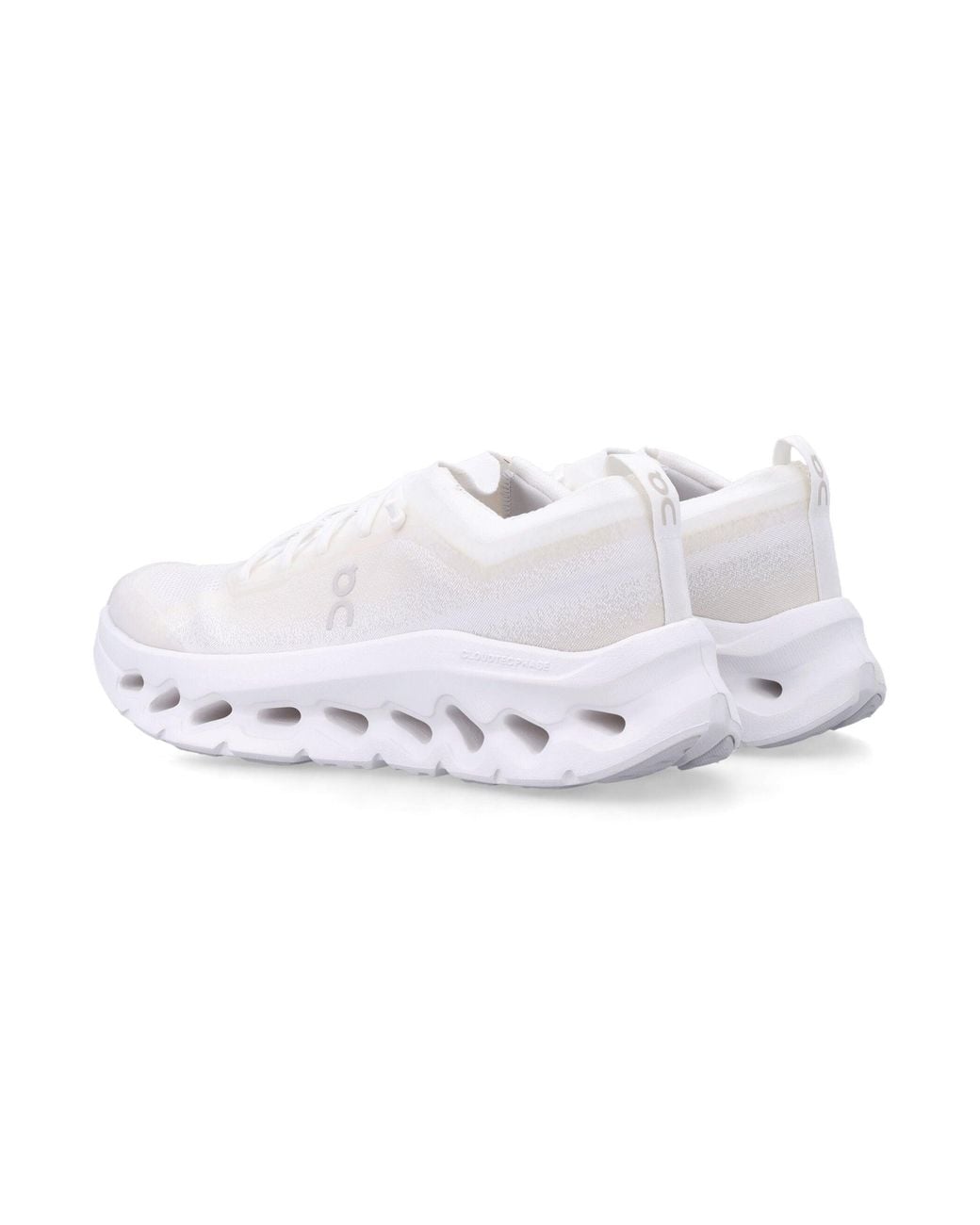 On Shoes White Cloudtilt Moon Low-Profile Fabric Sneakers