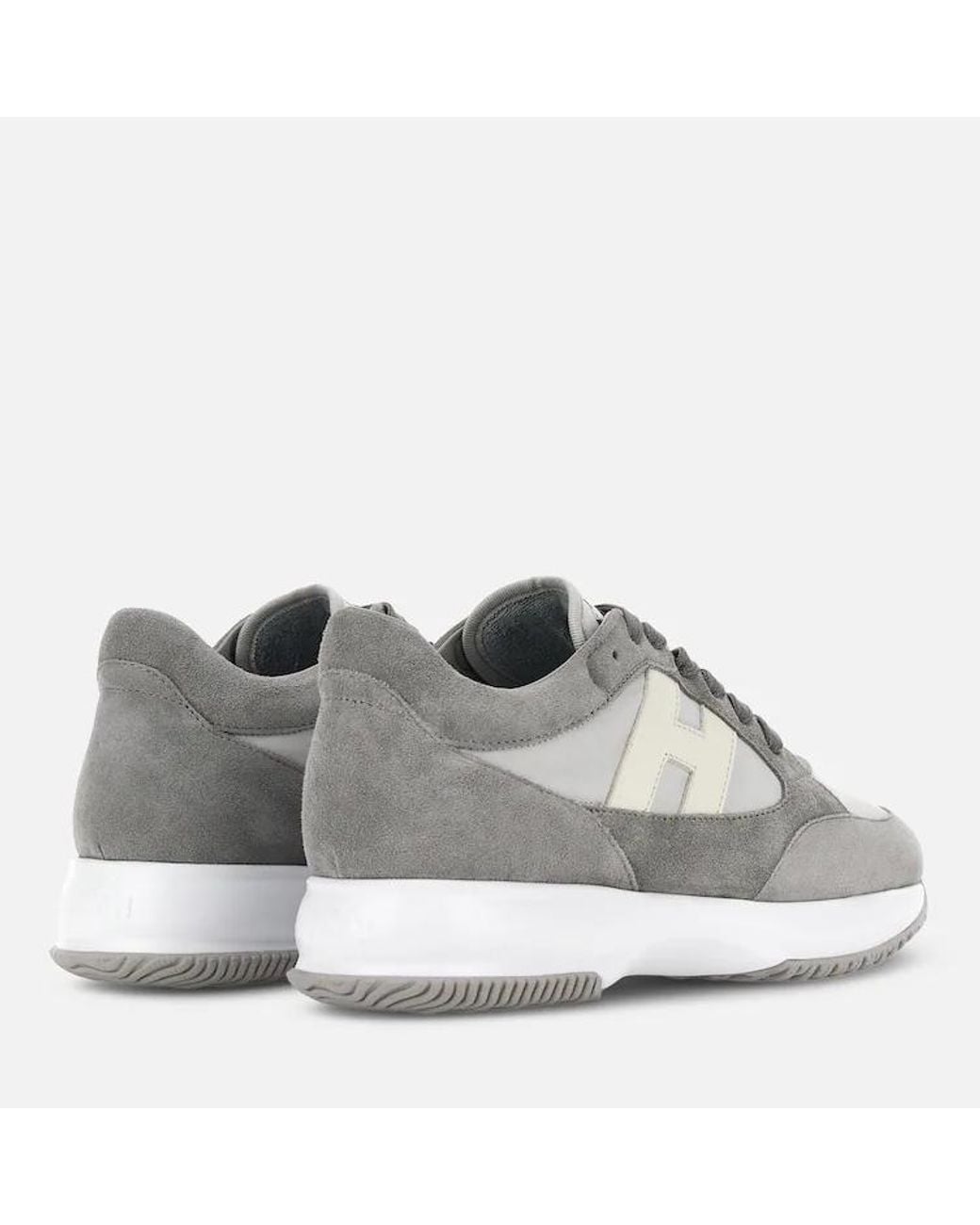 Hogan Gray Interactive Lace-Up Sneakers for men