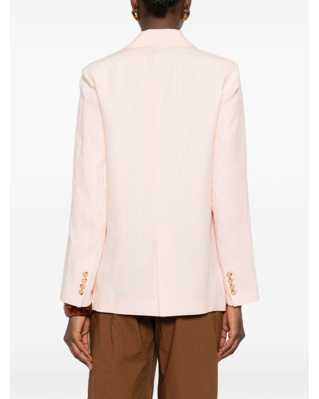 Forte_forte Pink Linen Single-Breasted Jacket