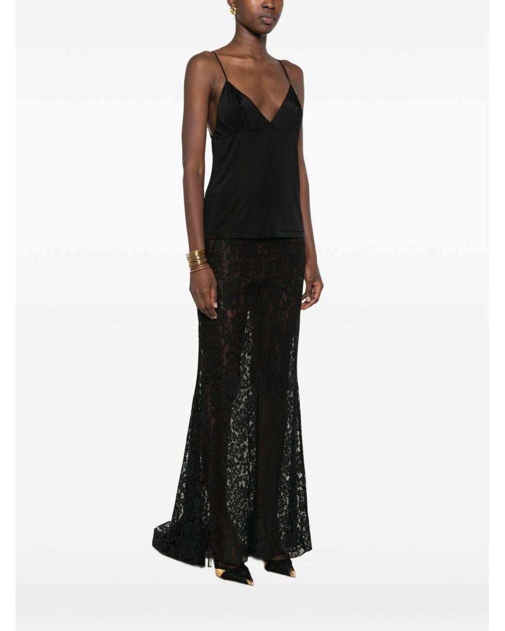 Saint Laurent Black Saint V-Necked Top