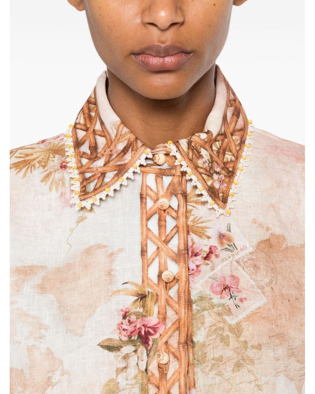 Zimmermann Pink Mahon Linen Shirt