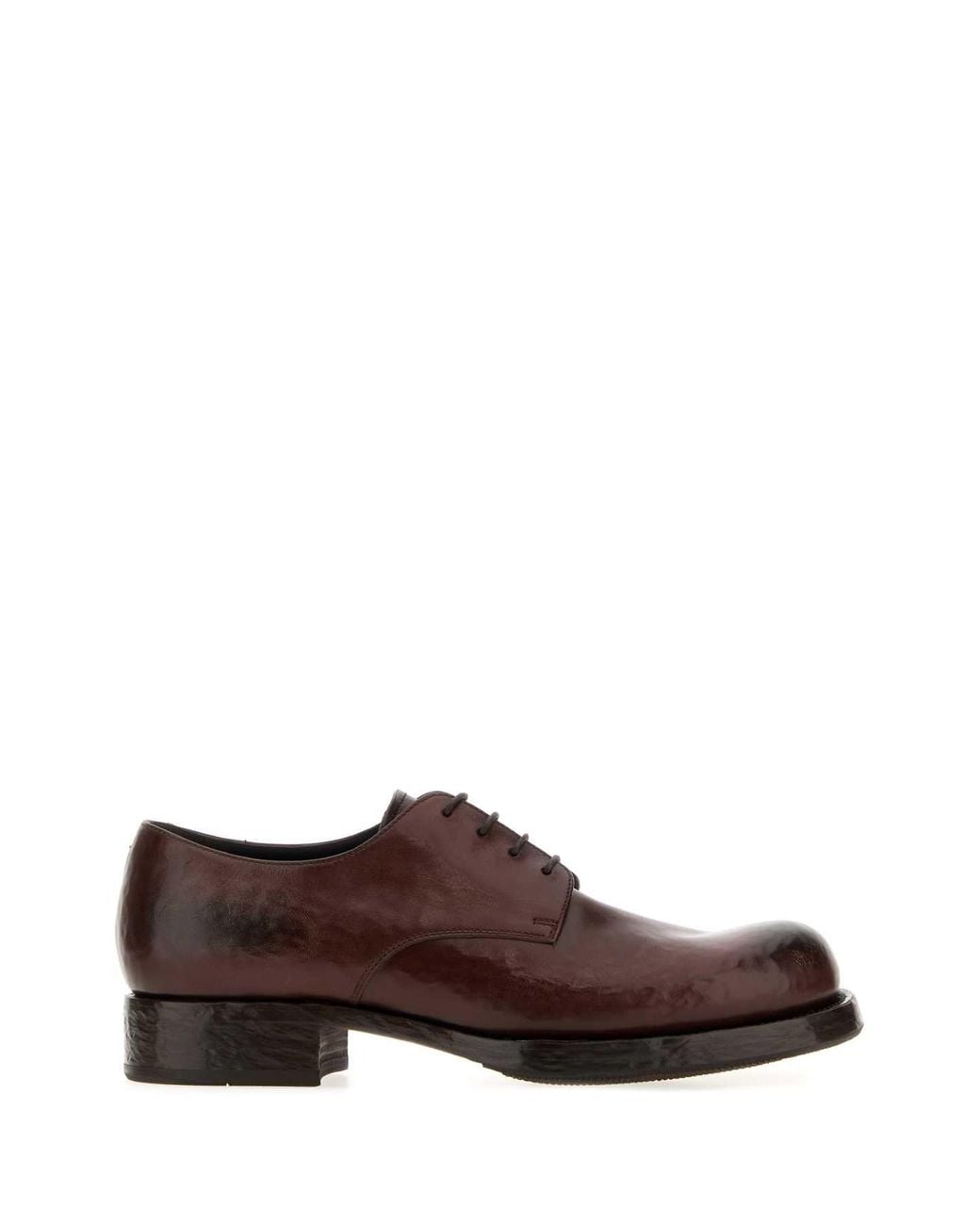 Prada Brown Leather Lace Up Shoes